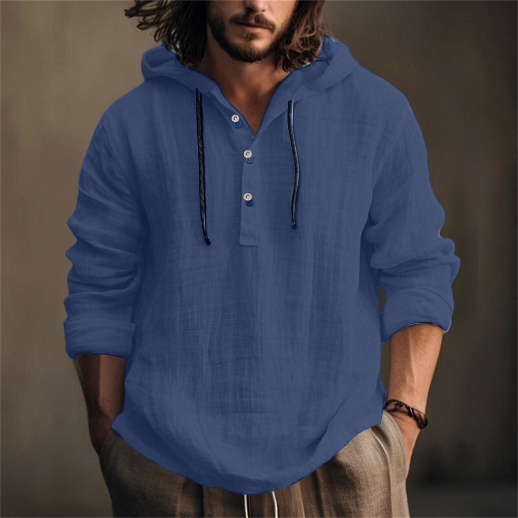 Men's Summer New Loose Print Long Sleeve Shirt Cardigan Beach Shirt