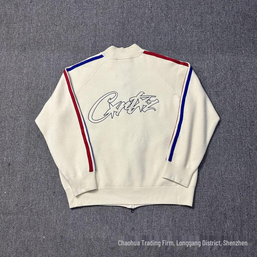 Corteiz Alcatraz Stand Collar Patchwork Jacket - Red/Blue