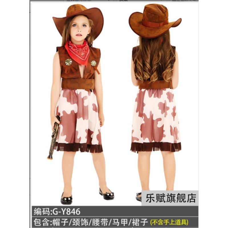 Children's Western Cowboy Costumes Halloween, Masquerade, Cosplay Show Dresses