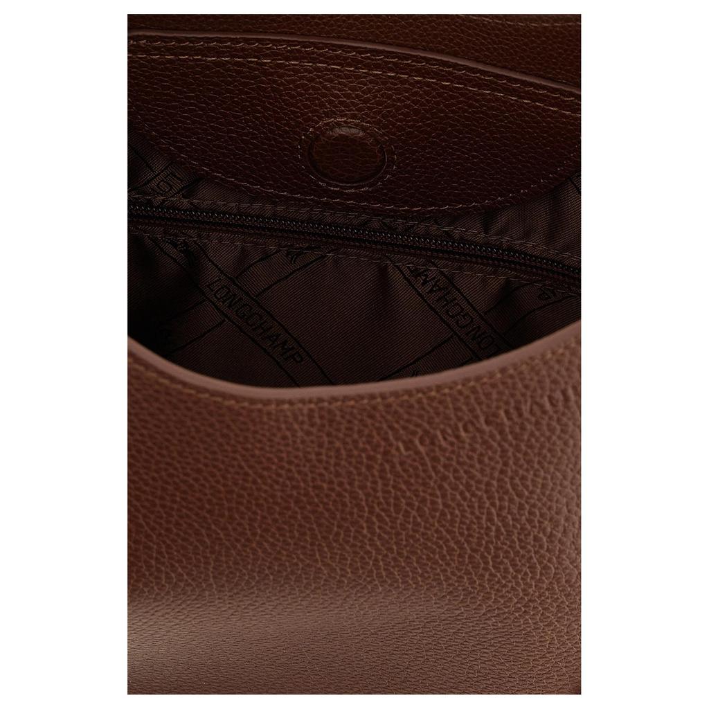 Longchamp Le Foulonné Logo Embossed Adjustable Shoulder Strap Leather Crossbody Bag Small Women Bags Brown 10329021M02