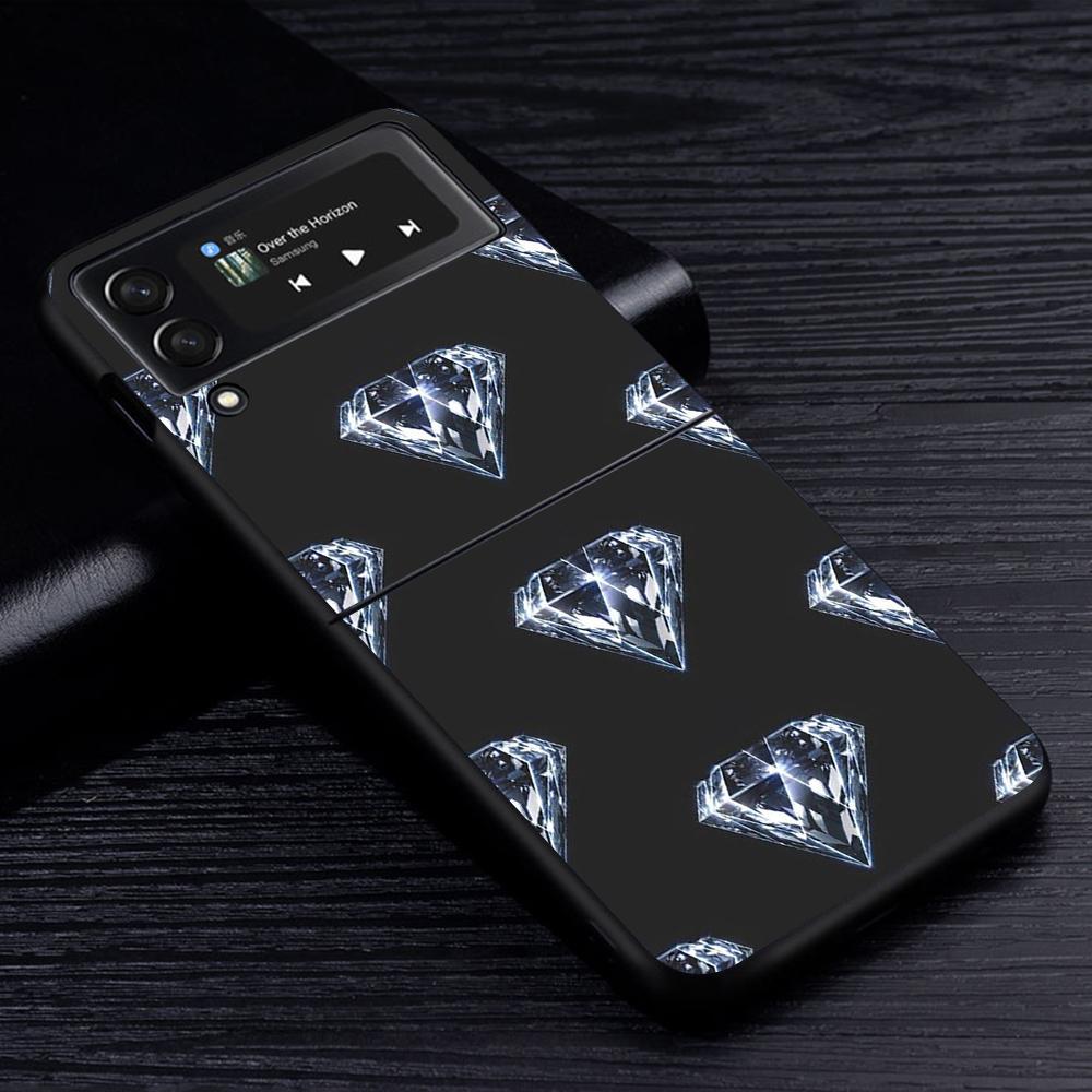 

Красивый чехол для мобильного телефона с бриллиантами для Samsung Galaxy Z Flip4 Flip3 5G, черный чехол Z Flip 4 3, роскошный жесткий чехол из ПК Zflip3 Funda Samsung Z Flip3 5G