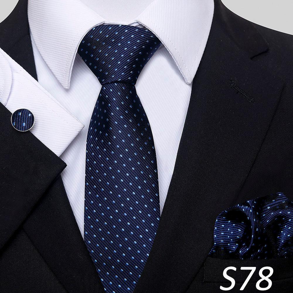 Men'S Tie Three-Piece Set Striped Flower Series Shang Tie