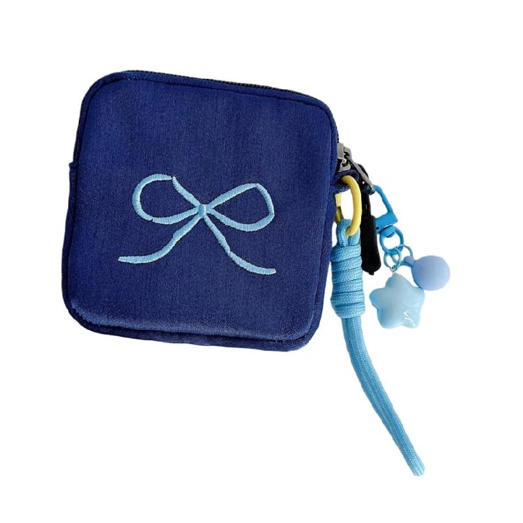 

Multifunctional Small Stuff Pouch Organizer Bag and Removable Strap Set Elegant Bowknot Daily Storage Solution