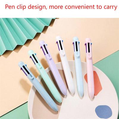 Macaron 6 Color Ballpoint Pen Student Press Pen Vícebarevné olejové pero Color Handbook Speciální pero 6ml