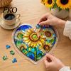 DIY Stained Glass Craft Acrylic Puzzle Suncatcher, Colorful Window Hanging Pendant, Heart Shape Style Sun Catcher Decoration, Ideal for Home