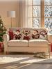 45cm Grau Rot Weihnachtskissenbezug 4PCS Cartoon Weihnachtsmann Schneemann Elch Sofakissenbezug Heim Bett Auto Deko Frohe