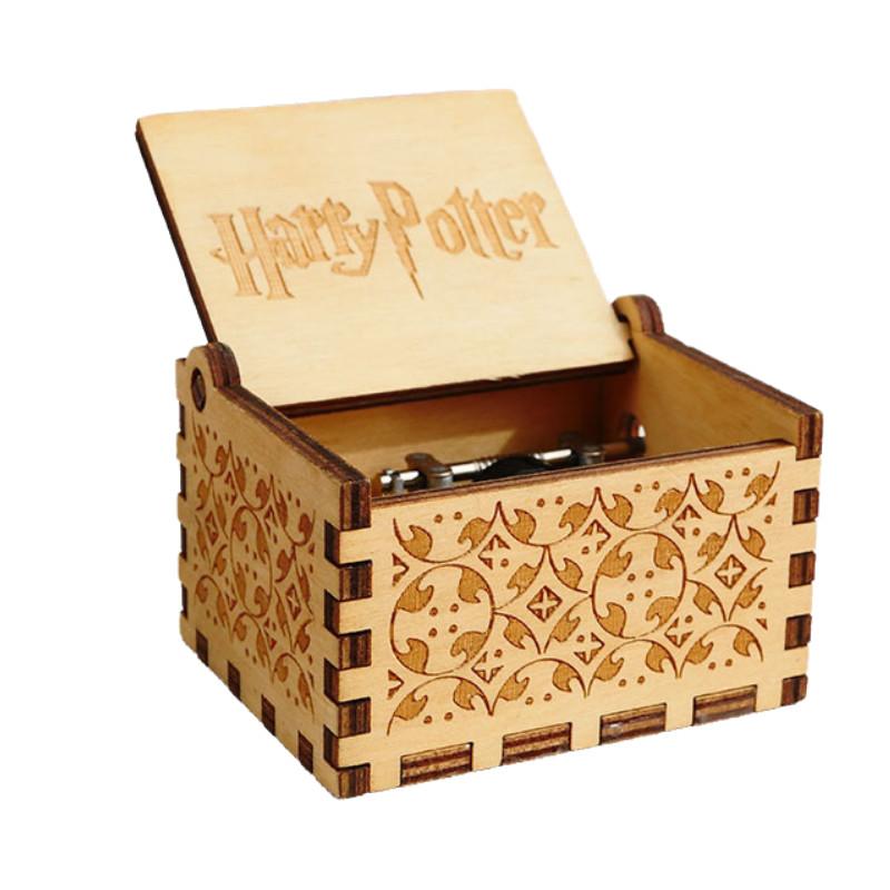 

Музыкальная шкатулка Поттер Деревянная коробка Ретро Ручная гравированная игрушка Украшение Рождественский подарок Style 12