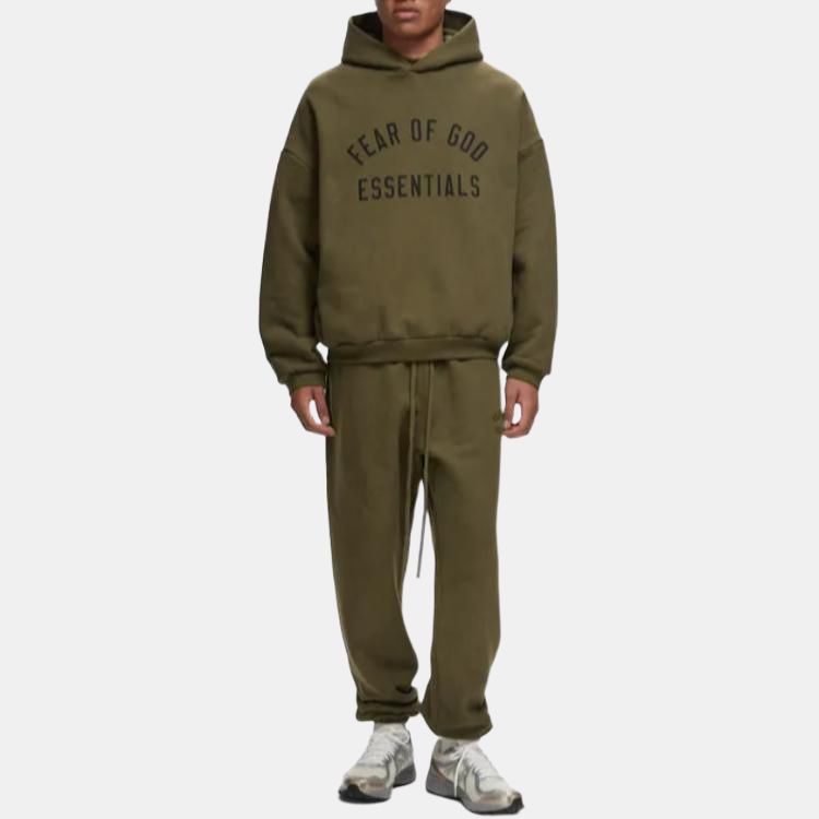Fear of God קפוצ'ון פליז חיוני זית גברים טופים ירוק 192BT246254F