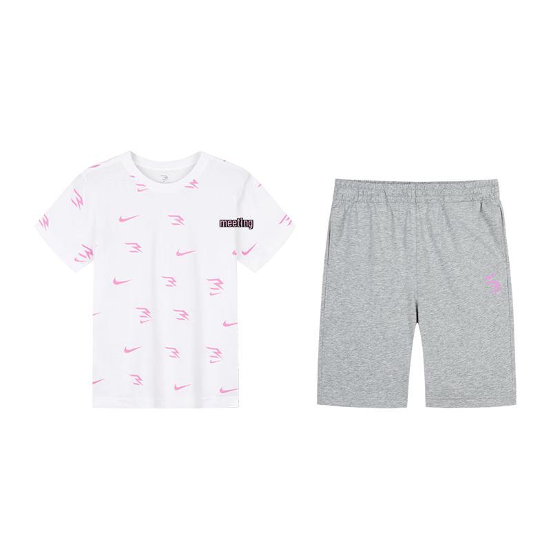 NIKE3BRAND Kids' Moisture-Wicking T-Shirt and Shorts 2-Piece Summer Set