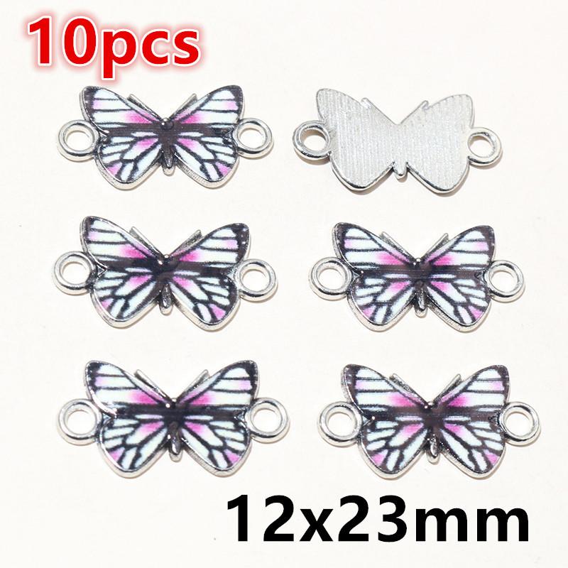 10-20pcs Enamel Butterfly Charms Pendants DIY Jewelry Making Connector Accessories for Earrings Necklace Bracelet Findings