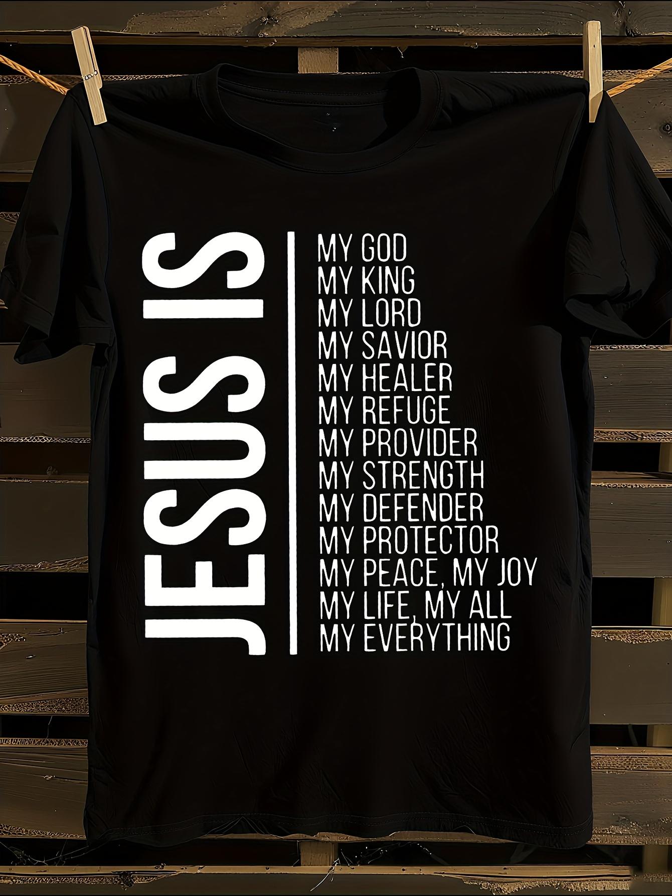 WoJesus Is Letter Print T-shirt XXXL