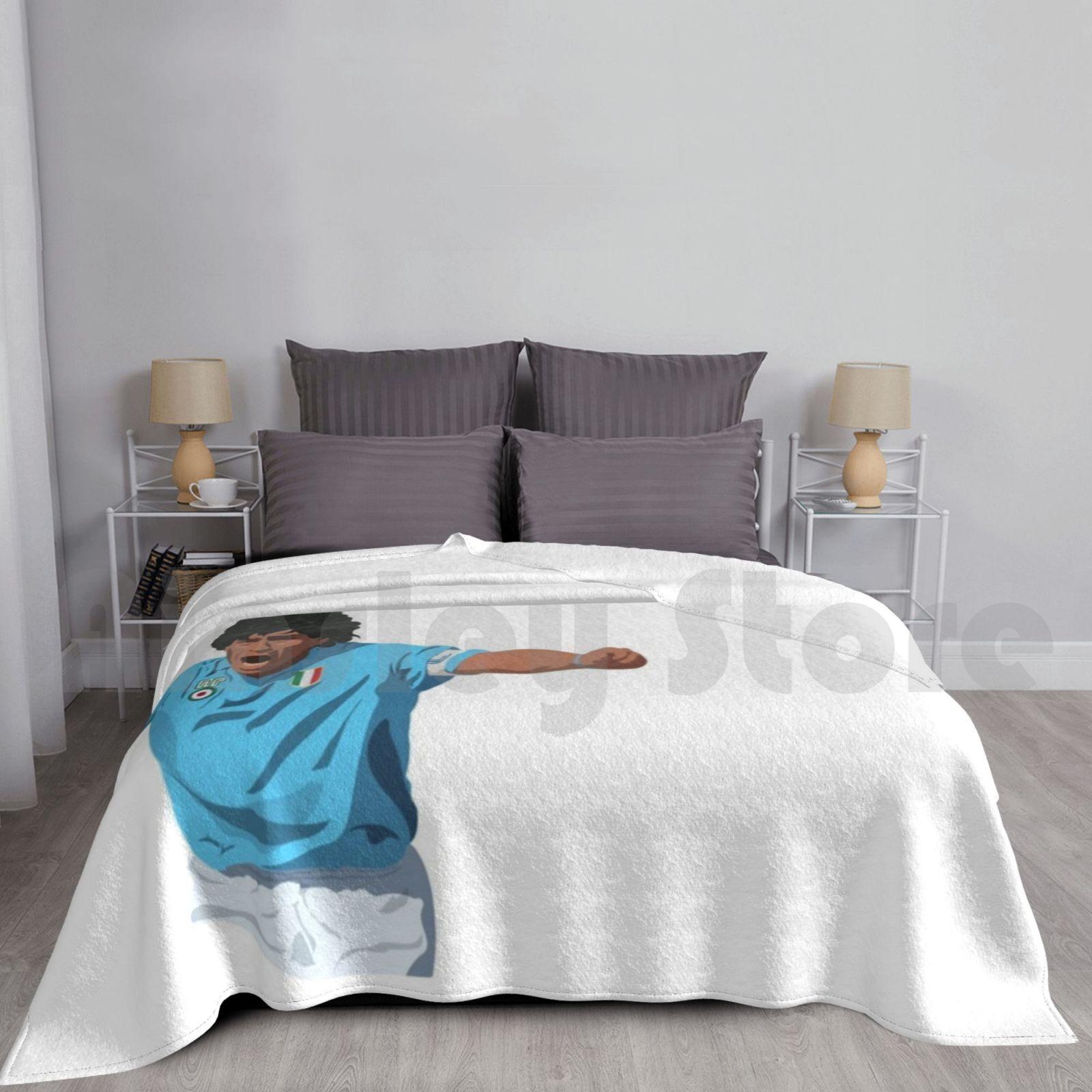 Diego Maradona-Napoli Captain Blanket Fashion Custom Maradona Diego Maradona Maradona Napoli Size: 75*100cm, Weight: 230 GSM