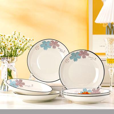 Haoya Jingdezhen Ceramic 'Blooming Flowers' Dinner Plate Set