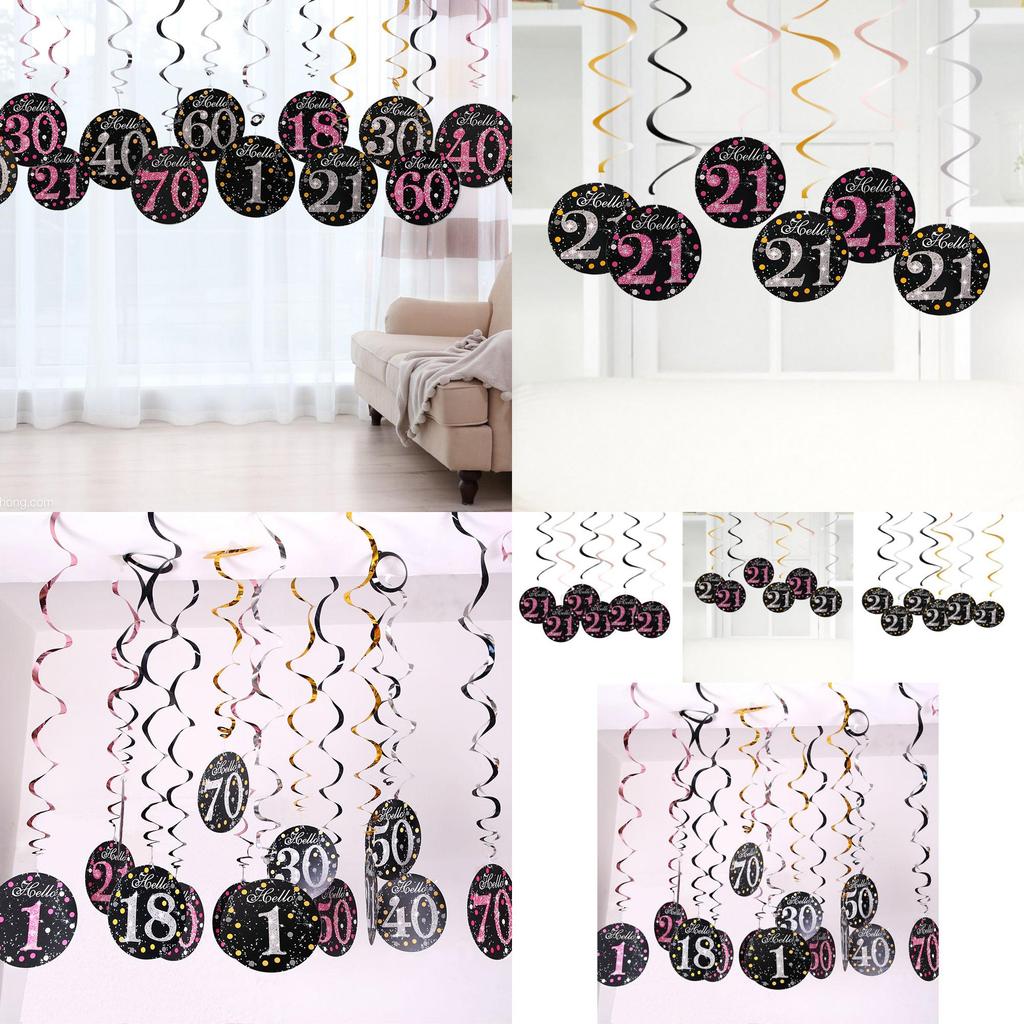 Elegant Black And Fuchsia Spiral Birthday Number Decor For 21st Party Celebrations