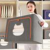24L 40 X 30 X 20CM Foldable Storage Box with Cat Ear Window Cationic Fabric Steel Frame Organizer