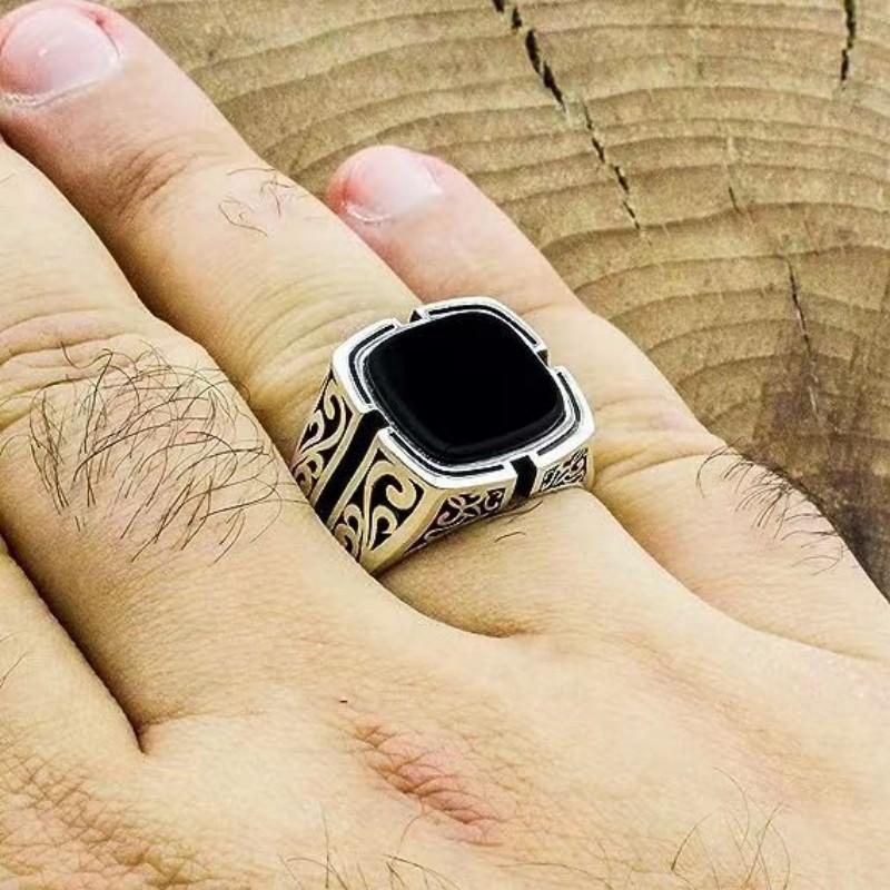 Mystery Totem Pattern Men'S Atmospheric Ring Ring