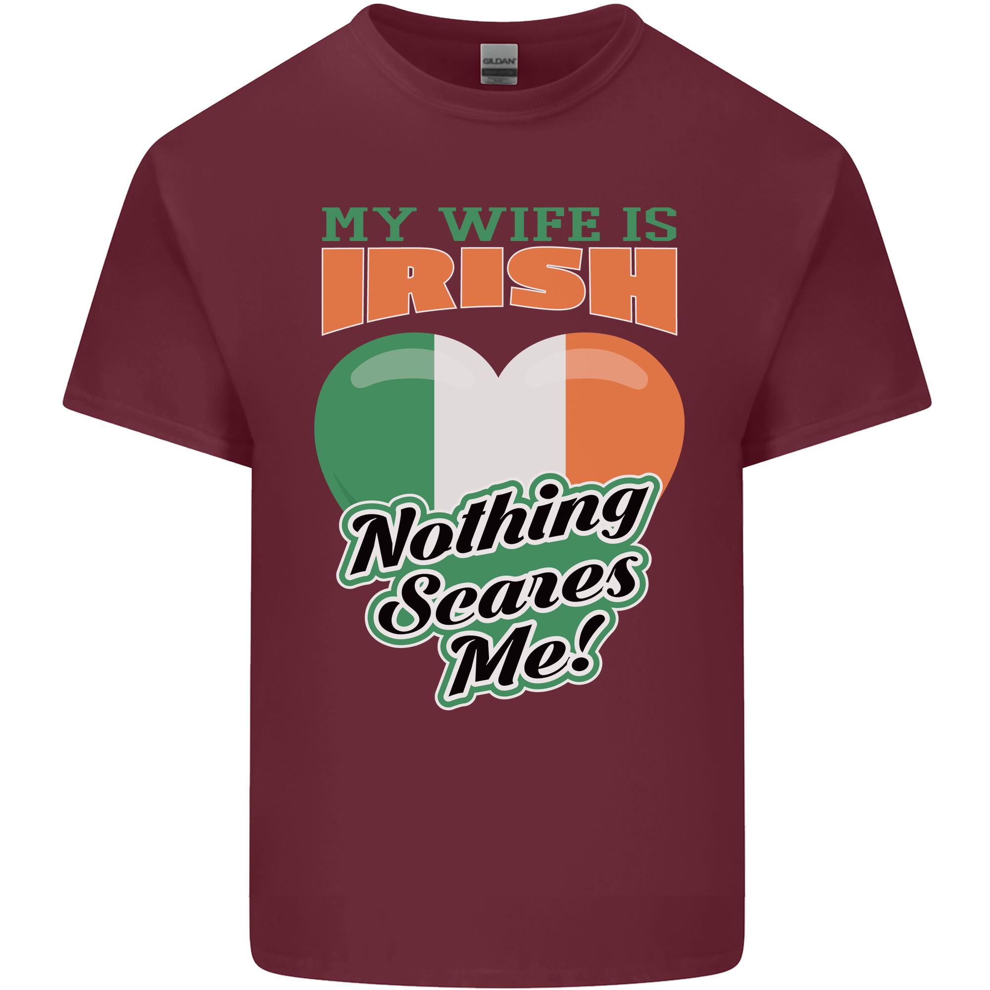 My Wife is Irish Nothing Scares Me Ireland Unisexs Light Cotton TShirt S
