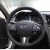 Handgestikt antislip zwart Leer Suede Auto Stuurwielhoes Voor Infiniti Q50 2013-2017 QX50 2015-2017 onderdelen