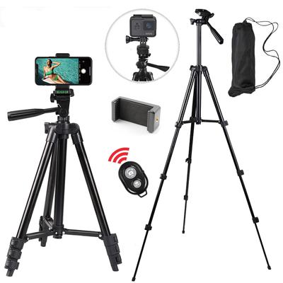 Tripod for Smartphone Lightweight Camera Tripod Stand with Bluetooth Selfie Remote Phone Holder Video Photography for iPhone 14