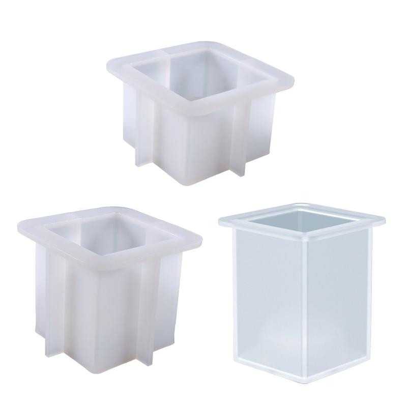 

Tealight Candle Holder Mold for Epoxy Resin Silicone Cube Candle Holder Resin Mold Flowerpot Plant Pot Molds Set