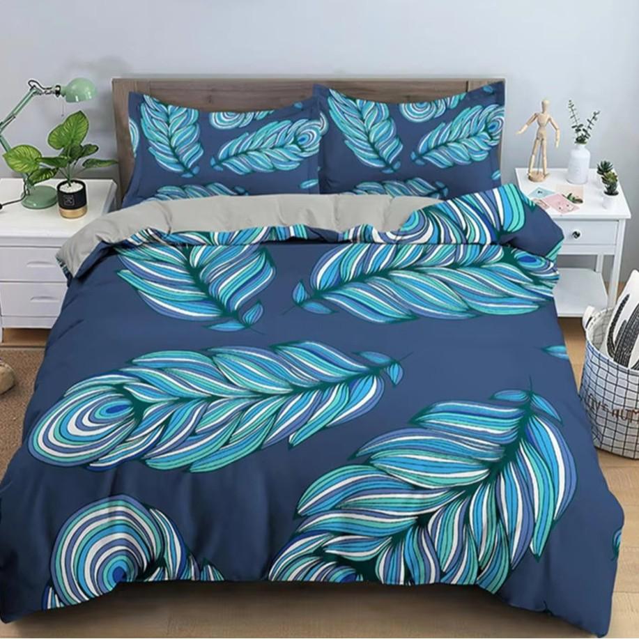 Colorful Feather Duvet Cover Set Bedding Set 3-piece Duvet Cover Set