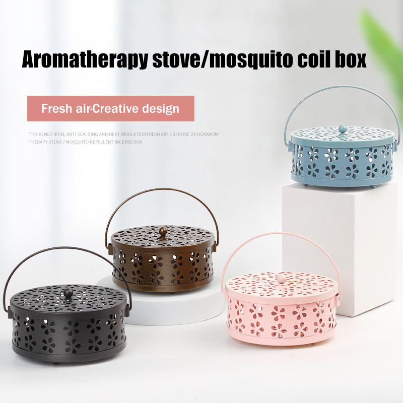 Portable Mosquito Coil Tray Holder Home Repellent Anti-fire Sandalwood Incense Burner Box Anti-Mosquito Supplies 1PC