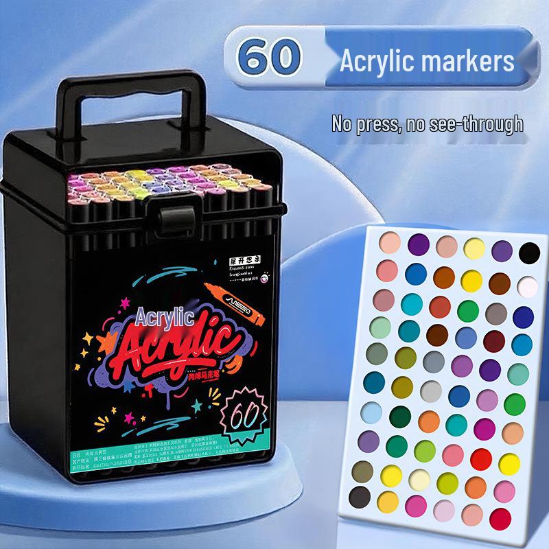 Acrylic Markers: 36 Color Washable, Stackable, Opaque Watercolor Pens for Children's Art Projects