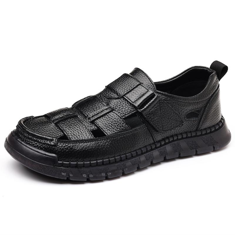 Fashion Outdoor Summer Men Sandals Genuine Leather Mens Casual Shoes Outdoor Male Beach Slippers Leisure Walk Roman Shoes Wading Shoe