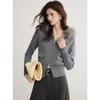 Women's Hooded Knitted Cardigan with Fur Collar