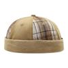 Modische Vintage Schirmlose Docker-Kappe Gewaschen Aufgeschlagene Kuppelhut Verstellbare Baumwolle Melonen-Beanie-Mütze Streetwear