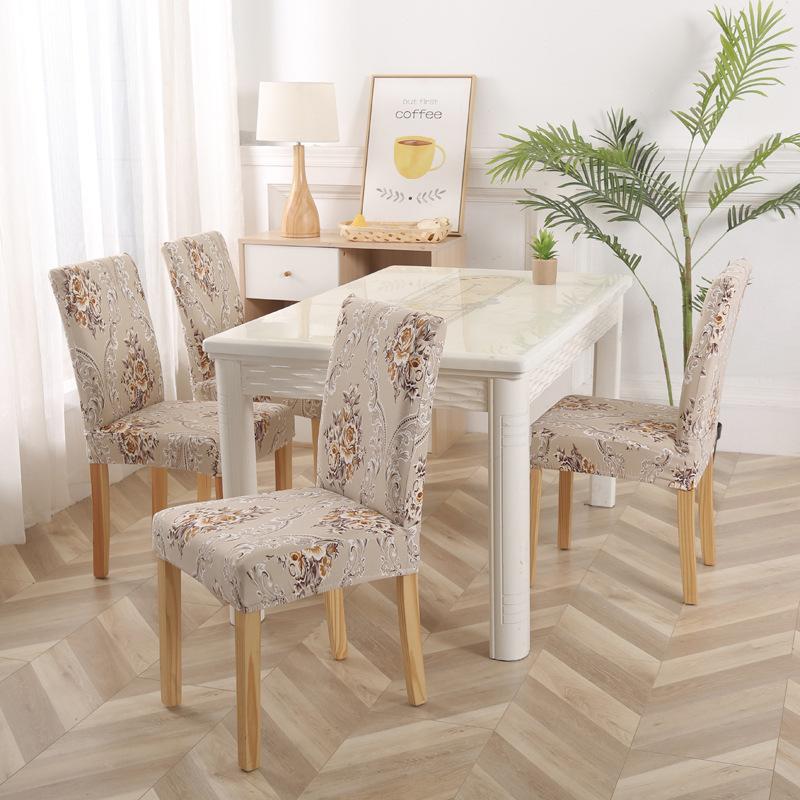 Bedruckter Stuhlbezug Elastischer Küchen-Sitzbezug Stretch Spandex Stuhlbezüge für Esszimmer Hochzeit Hotel Bankett Waschbar