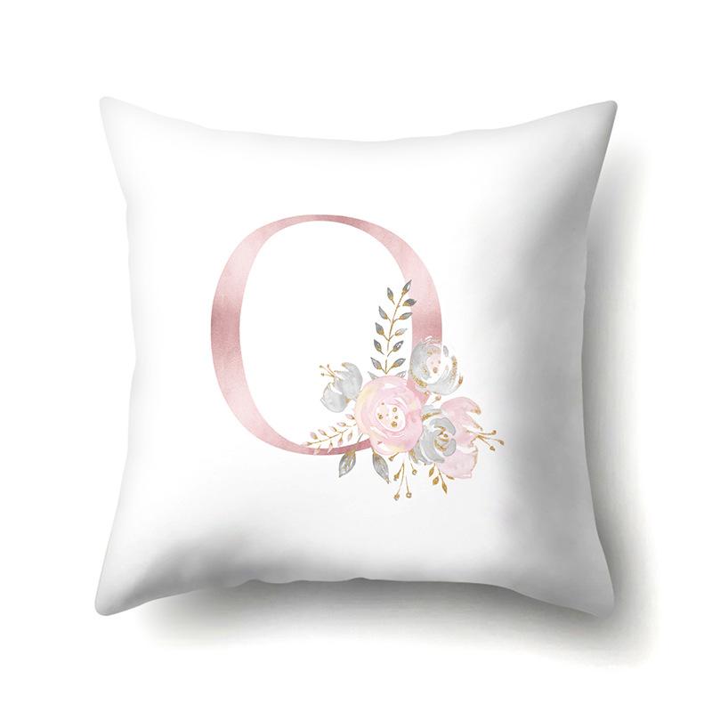 Polyester Pillowcase Automobile Decoration Home 26 English Letter Printing Pillowcase Waist Cushion Cover