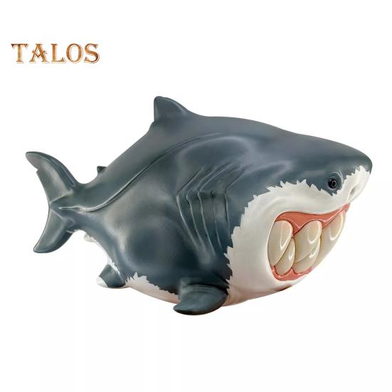 

Украшение в виде большой белой акулы из смолы, фигурка акулы-кита мегалодона, мультяшная акула, настольное украшение для вечеринок в морской тематике, коллекционеров, детей A