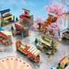 341 Pcs City Scence Japanese Style DIY Building Block Bar Crab House Model Gift Toys For Boys Girls With Mini Figure Gifts