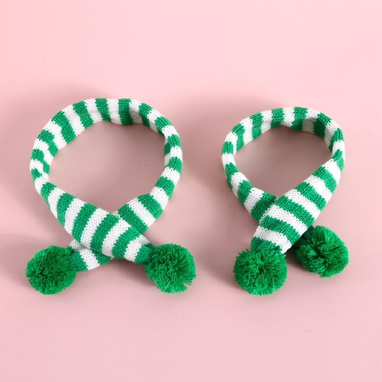 Pet Cats Collar for Christmas Puppy Scarf with Pom-Pom Dog Dress Up Accessori