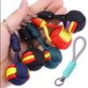 Creative Parachute Braiding Rope Ball Keychain Fashion Colourful Outdoors Tool Key Ring for Women Men Car Handbag Phone Pendant