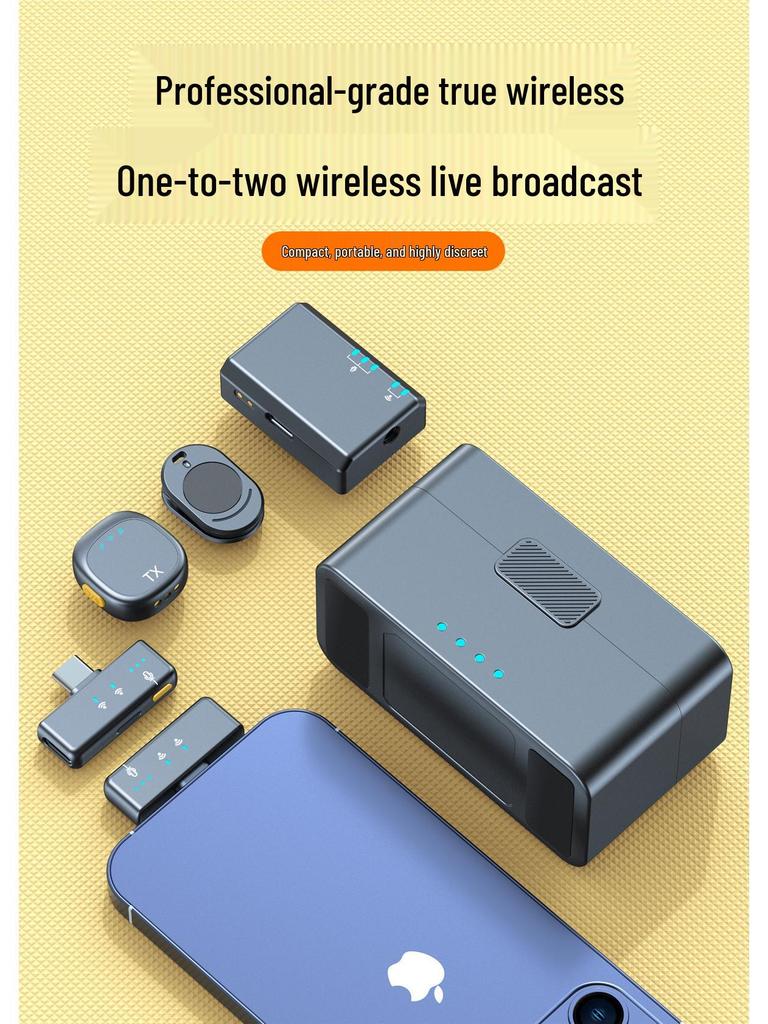 Magnetic Wireless Lavalier Microphone with Cold Shoe Mount and Noise Reduction for Live Streaming and Outdoor Shooting.