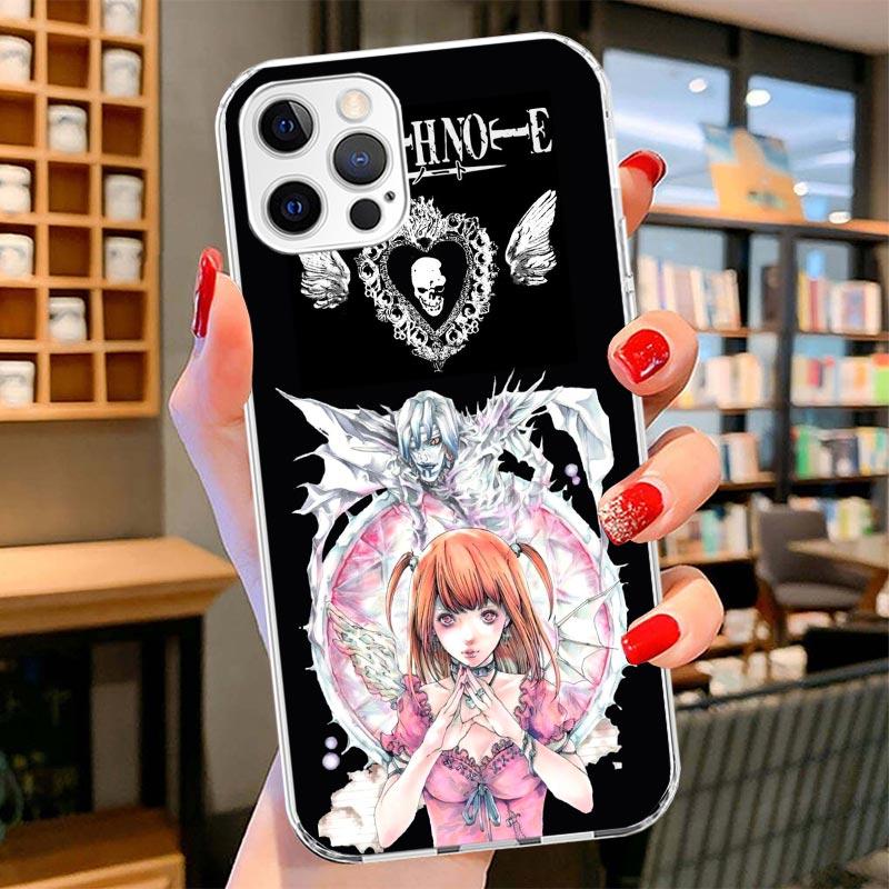 N-Note D-Death MisaMisa Cover Phone Case For iPhone 16 17 Air 15 14 Pro Max 16E Phone Case 13 Mini 12 11 7 SE 8 Print Pattern Fi