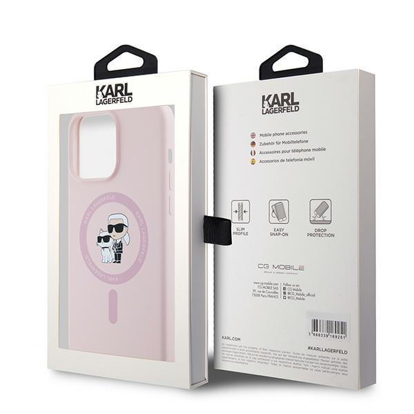 Karl Lagerfeld Klhmp15Xscmkcrhp Iphone 15 Pro Max 6.7 Różowy/Pink Hardcase Silicone Karl & Choupette Ring Magsafe