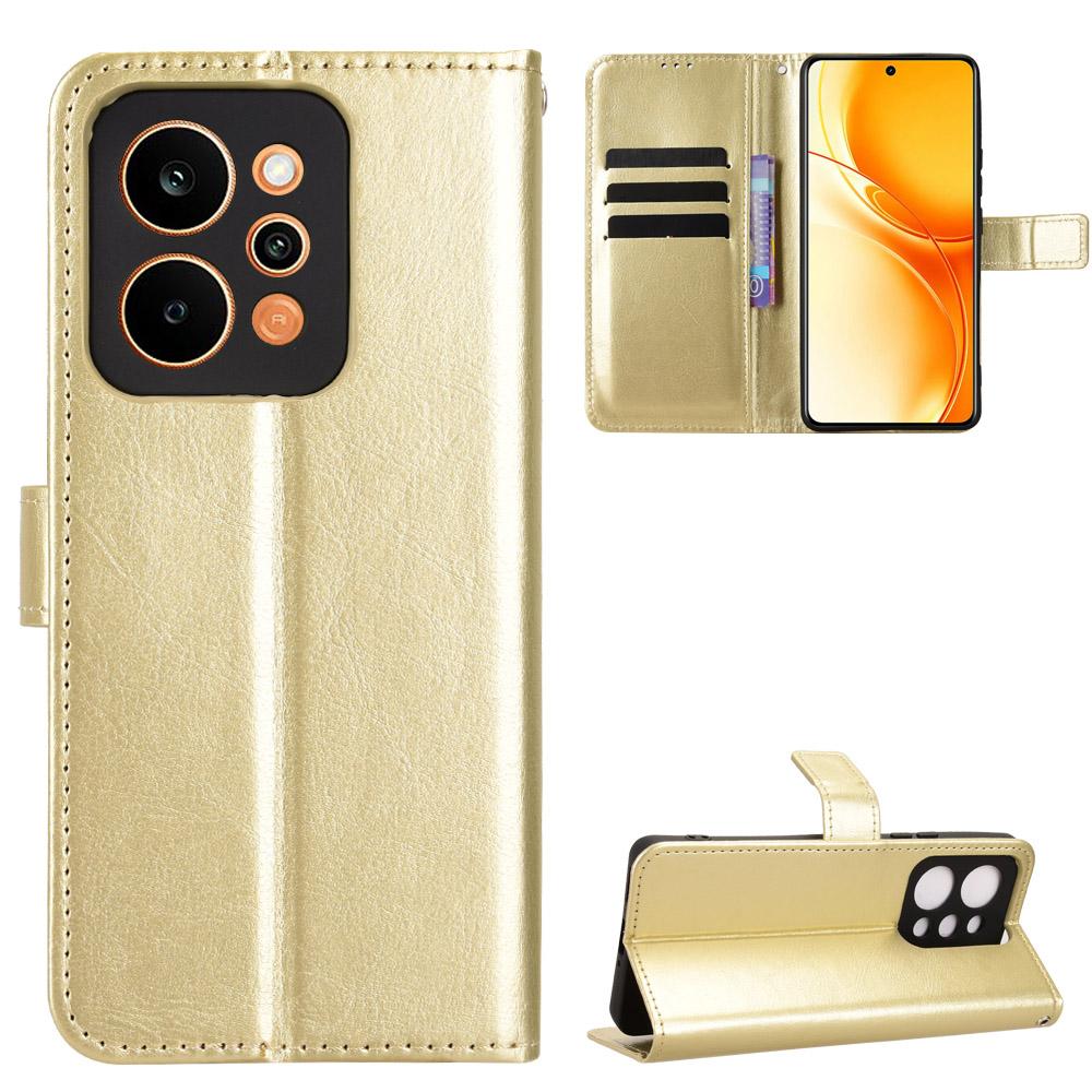 

Flip Cases for Realme P4 Power Leather Case [Flip Vintage Leather] Shockproof Durable Retro Phone Case for Realme P4 Power золотий