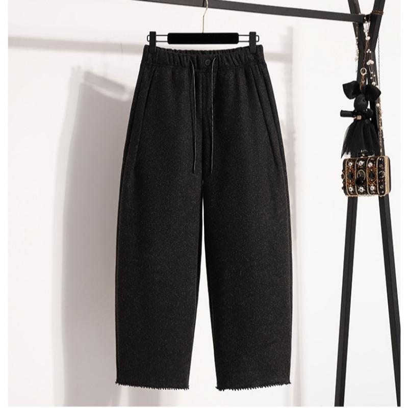 DIMANAF 2025 Autumn Winter Plus Size Pants Women Vintage Lady Thick Long Pants Loose Casual Oversized