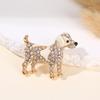 Elegant Dog Brooch Charm Animal Pin Dog Brooch Pin Sparkling Lapel Pin Alloy Texture Suitable for Stylish Backpack