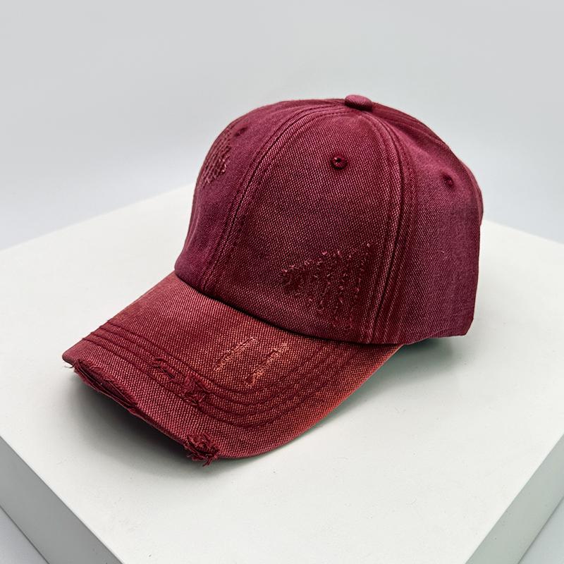 New Men Women Gradient American Vintaget Broken Baseball Hats Distress Sunshade Breathable Street Snapback Cap Versatile Fashion