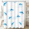 Paper Airplane Blue White Waterproof Shower Curtain Bath Room Decor Waterproof Shower Curtains for Bathroom Modern Simple Style