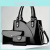 Elegante Conjunto de Bolsa Tote Fashion de Três Peças Para Mulheres Com Detalhe de Corrente de Qualidade e Material Pu Macio