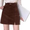 Women's Corduroy High-Waist A-line Skirt, Petite, Coffee, Plus Size, Hip-Hugging, Autumn/Winter 2026.