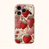 Antique Botanical Strawberry Floral Sketch Print Graphic Art Film Aesthetic Protective Shockproof Bumper Phone Case For iPhone 14 15 16 Pro Max Plus