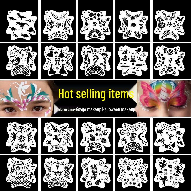 Набор шаблонов для аквагрима животных для детей, для самостоятельного сценического макияжа и граффити