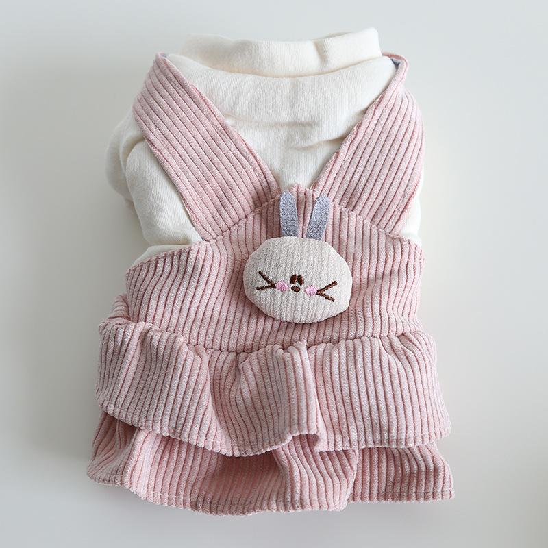 Nini Rabbit Velvet Suspender Skirt 2023 Autumn/Winter Cat Clothes Pet Clothes Dog Clothes Dog Dress Pet Clothes