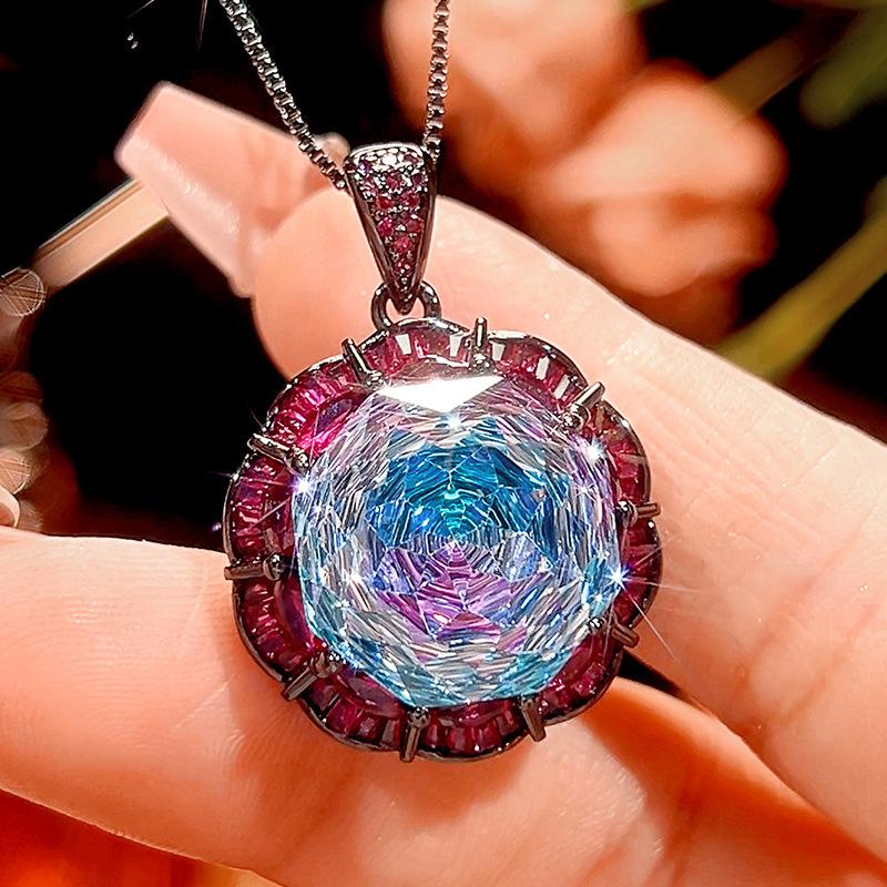 New Zhuang Shengsheng jewelry copper bottom gold-plated rose cut gradual change color black gold suit heroine stone 16-10m
